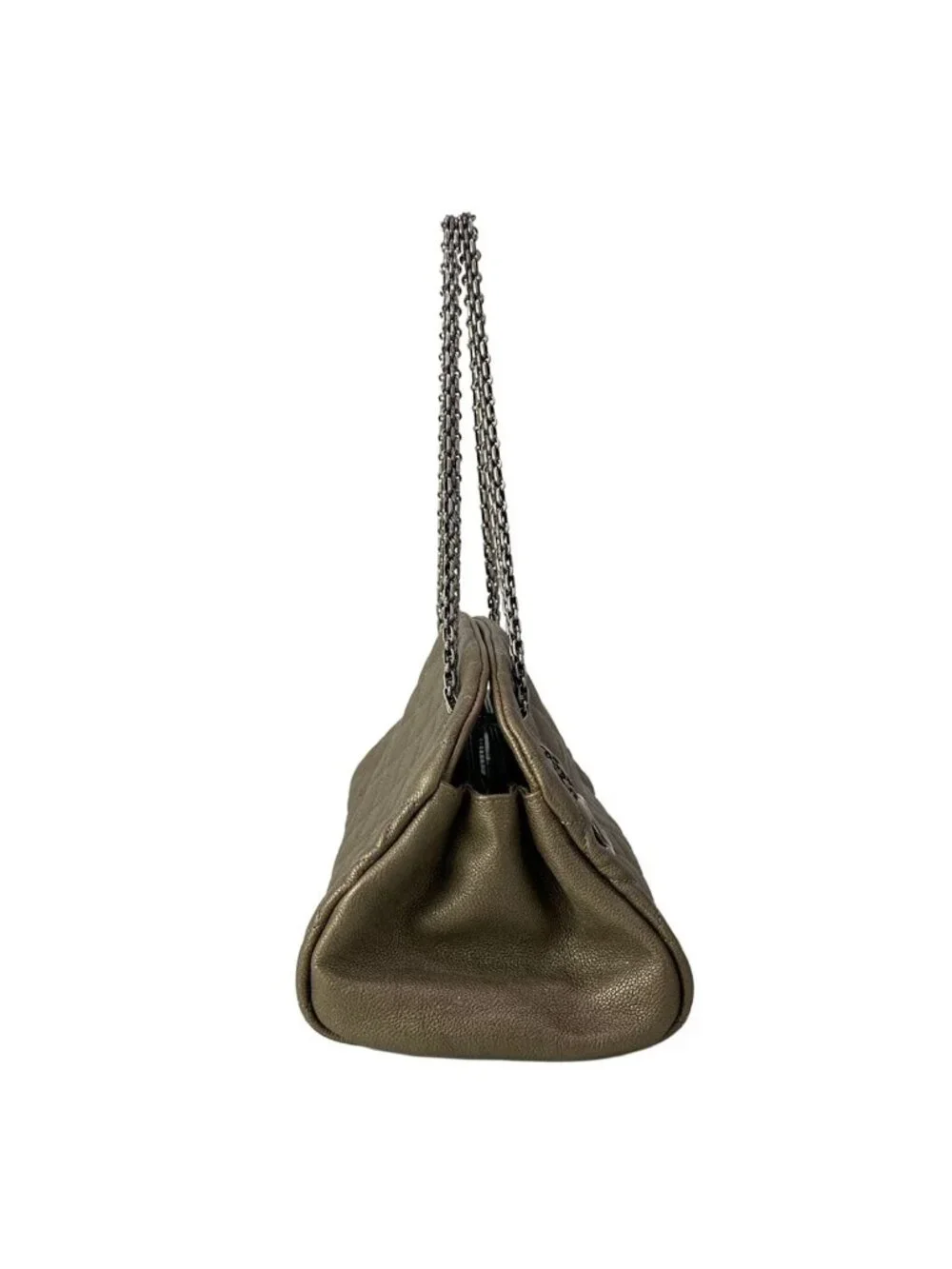 Chanel Shoulder Bag Mademoiselle Khaki Gold